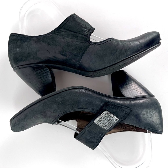 Fidji Shoe Size 37 Black Leather Dress Women's Mary Jane Made in Portugal - Picture 4 of 14